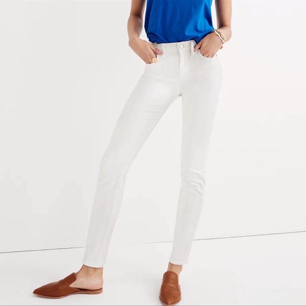 Madewell 9” Rise Skinny White Jeans